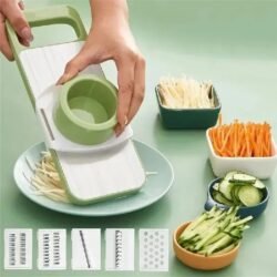 5 in 1 Stainless Steel Vegetable Cutter – Multi Function Slicer, Grater & Chopper for Kitchen