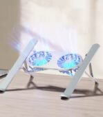 Adjustable Aluminium Laptop Stand with Cooling Fan - Image 5