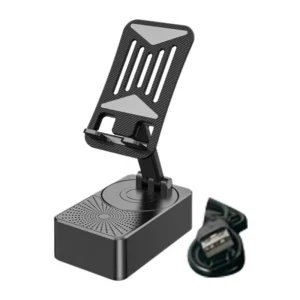 3-in-1 Foldable Phone Holder Portable Stand with Bluetooth Speaker