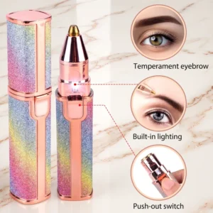 2 in 1 Electric Eyebrow Shaver,Razor and Painless Hair Remover-Gold Palace