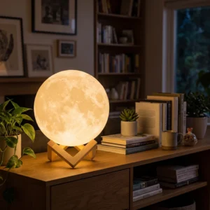 3D Print Moon Lamp Led Night Light Touch Switch Creative Moon Light For Bedroom Decoration And Gift With Plastic Frame 8 cm