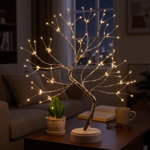 Led Mini Tree Night Light Copper Wire Garland Lamp Twinkling Fairy Light Usb And Battery Powered Touch Switch Bonsai Tree Lamp For Kids Bedroom Party And Home Decor Non Rechargeable USB